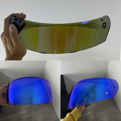 HJ-33 Helmet Visor For i90.Replacement Motorcycle Helmet Shield Compatible with HJC i90 (Revo Deep Blue) - color: Revo Deep Blue
