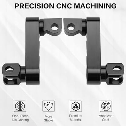 Highway Footpegs Adjustable Passenger Foot Pegs 2 1/4" Extension Brackets FootPeg Conpatible for Harley Dyna Sportster Softail Touring with Support Foot Pegs (Black White) - color: Black White