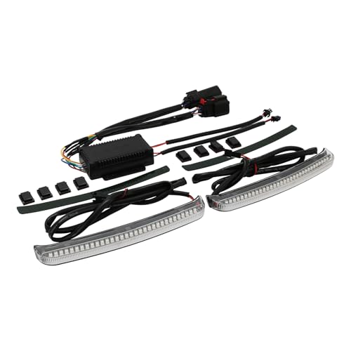 TCT-MOTORPARTS Hard Saddlebags w/Saddle bag LED Turn Signal Light Fit For Harley Touring 2014-2025 Electra Road Street Glide - color: Standard Vivid Black w/Light #1