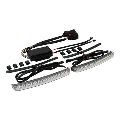TCT-MOTORPARTS Hard Saddlebags w/Saddle bag LED Turn Signal Light Fit For Harley Touring 2014-2025 Electra Road Street Glide - color: Standard Vivid Black w/Light #1