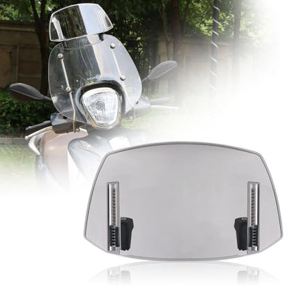 PACEWALKER Universal Motorcycle Windshield Extension Motorcycle Wind Deflector Fit for Kawasaki Honda Suzuki Yamaha Harley Most Motorcycle Scooter Dirt Bikes (Brown)