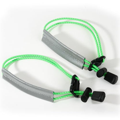 2 PCS Reflective Bands for Cycling, Reflective Pants Straps with Zip Tie Design, Night Riding Safety Bands for Bicycle, Running & Outdoor Activities, Green