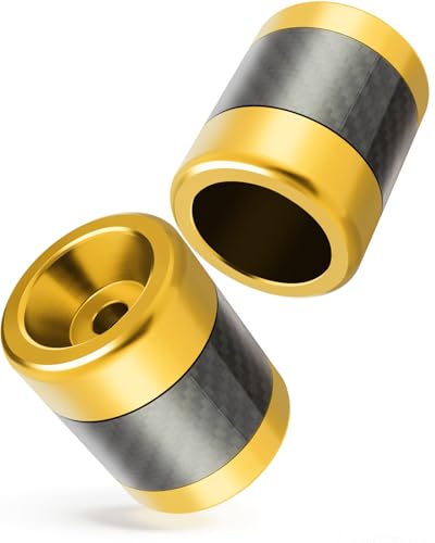 MoKitDora Motorcycle Frame Sliders Aluminum Alloy 3/8"-16 Thread for Harley 1.25" Saddlebag Guard Highway & Flat-out Crash Bar, Gold - color: Gold