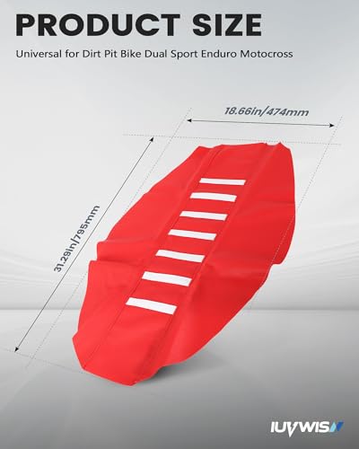 Dirt Bike Universal Seat Cover Non-Slip Gripper Soft Motorcycle Seat Covers for CRF YZF YZ EXC SX KLX KX TTR Most Motorcross Red - color: red