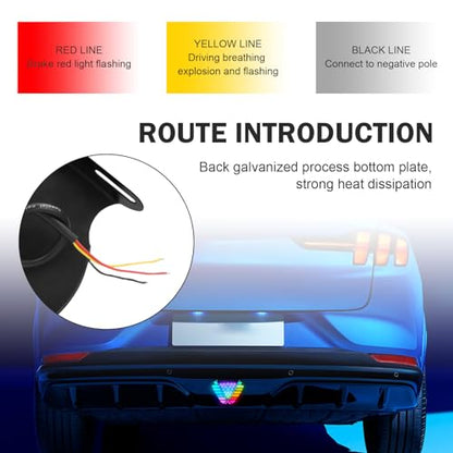 Triangle Strobe Light, Anti-Rear-End Collision Flashing Light, High-intensity LED Safety Warning Tail Lamp, Universal Truck Taillight with Running and Flashing Modes
