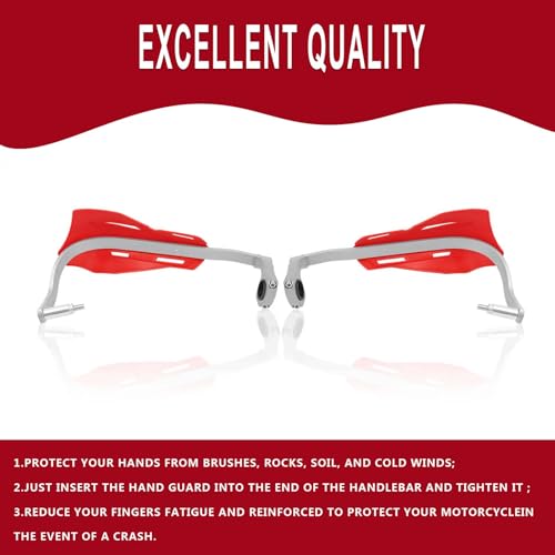 7/8" 22mm and 1 1/8" 28mm Handguard Motorcycle Handlebar Brake Lever Protection Hand Guards Replacement for Motorbike ATV Motocross Supermoto Racing Dirt Pit BIK(red) - color: Red