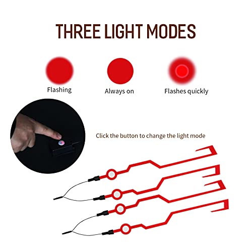 Motorcycle Helmet Light Kit,Waterproof 3 Mode LED Light Night Riding Signal Helmet Light for Motorcycle Bike Helmet,Red - color: Red