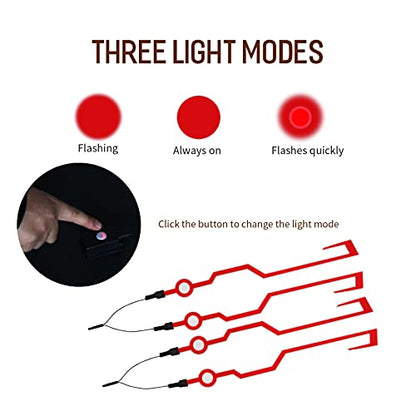 Motorcycle Helmet Light Kit,Waterproof 3 Mode LED Light Night Riding Signal Helmet Light for Motorcycle Bike Helmet,Red - color: Red