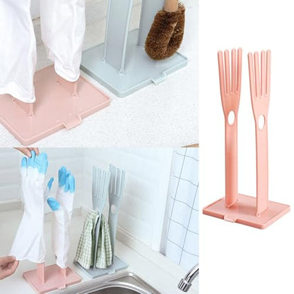 2 Pack Household Gloves Holder Rack Organizer Household Cleaning Glove Drying Rack for Rubber Kitchen Dishwashing Gloves Reusable Pet Grooming Brush with Long Sleeve Waterproof Glove
