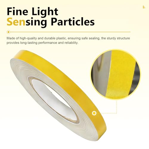 Car Reflective Strip Sticker, 0.39" x 16.4ft Cuttable Reflective Warning Body Tape, Self-Adhesive Night Visibility Rim Strip Decal, Universal for Most Cars, Motorcycles, Bikes (Yellow) - color: Yellow