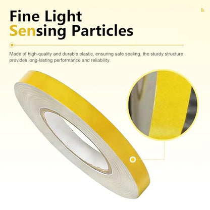 Car Reflective Strip Sticker, 0.39" x 16.4ft Cuttable Reflective Warning Body Tape, Self-Adhesive Night Visibility Rim Strip Decal, Universal for Most Cars, Motorcycles, Bikes (Yellow) - color: Yellow
