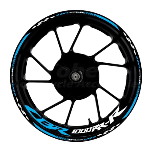 CBR 17 inch Wheel Rim Stickers Decals Tape Compatible with CBR1000RR-R 2004-2025 Motorcycle Reflective Rim Tapes Sticker Stripe (Sky Blue) - color: Sky Blue
