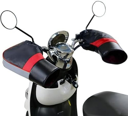 XGOPTS Winter Waterproof ATV Hand Muffs ATV Gloves Windproof Snowmobile Handlebar Covers Motorcycle Gloves Thicken Thermal Grip Handlebar Gauntlet Mitts Hand Warmer Covers - color: Black Large