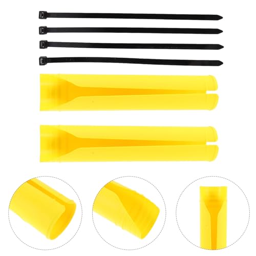 GLEAVI Motorcycle Front Fork Boot Set, Yellow Plastic Shock Absorber Protector Covers for Off-Road Dirt Bikes, Front Lower Fork Tube Guards for Racing and Trail Riding