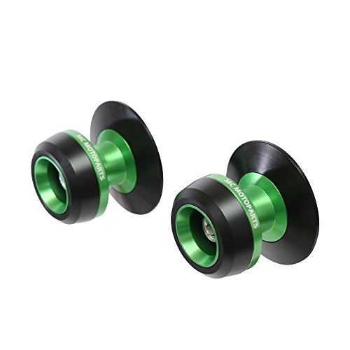 MC MOTOPARTS Twall 6MM CNC Swingarm Spools Compatible with DAYTONA 675 2006-2010 06 07 08 09 10 (Green) - color: Green