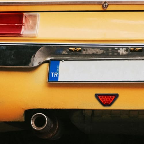 Hemobllo Universal LED Triangle Tail Light Set for Car Rear Brake Fog Light, Red Emergency Warning Safety Triangles for Vehicle Anti-collision and Rear Protection