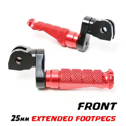 MCMOTOPARTS R-FIGHT Green Front Footpegs 25mm Lowering Foot Pegs Compatible with ER-6F 2006-2008 06 07 08 - color: Green, size: 1 inch Extension (25mm)