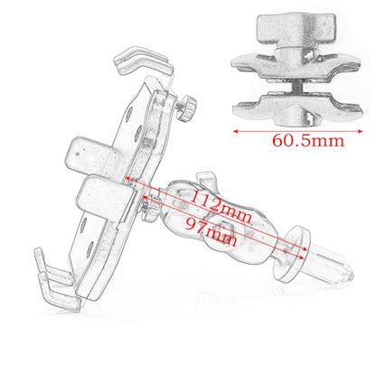 Motorcycle Mobile Phone Mount Mobile Phone Holder Adjustable Size Fit on All Motorcycles with Holes Fixing Device
