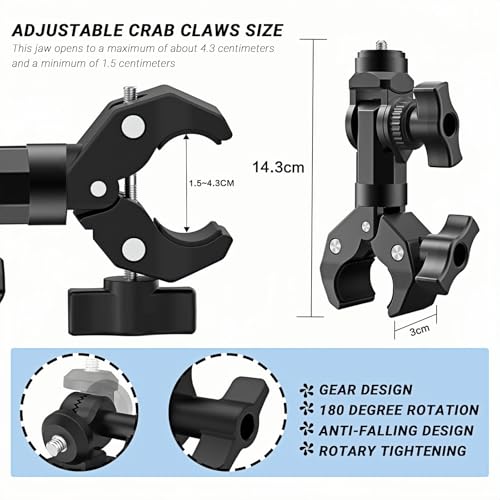 Insta 360 Motorcycle Bundle Accessory, Universal Powerful Clamp and Flexible Adhesive Mount for Cameras Compatible with Insta360 X5 X4 X3 X2, Go pro 13 and DJI OSMO Action 6 5 Pro Nano Camera