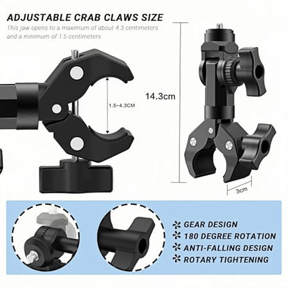 Insta 360 Motorcycle Bundle Accessory, Universal Powerful Clamp and Flexible Adhesive Mount for Cameras Compatible with Insta360 X5 X4 X3 X2, Go pro 13 and DJI OSMO Action 6 5 Pro Nano Camera