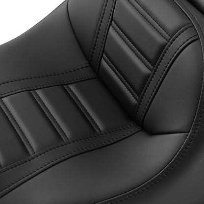 Rider Cushion, SLMOTO Motorcycle Seat Driver Passenger Seat for Harley Davidson Touring Electra Glide Road King Road Glide Street Glide1997-2007 Black - style: Black