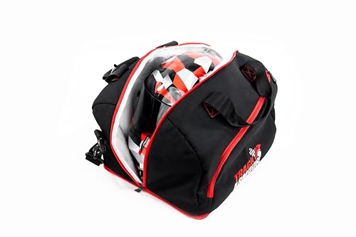 Motorcycle Helmet Bag & Racing Helmet Bag for Travel and Storage – Fleece Lined Helmet Carrier with Hidden Shoe Compartment, Waterproof 600D Oxford Motorcycle Gear Bag for Auto Racing, Track Day