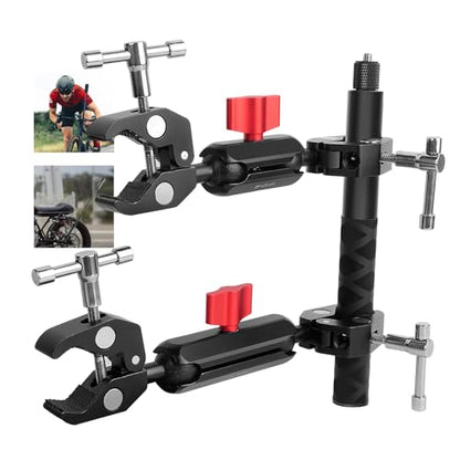 Motorcycle Handlebar Mount Kit with 47.28" Invisible Selfie Stick & Heavy Duty Double Clamps | POV Riding Mount for Insta360 X4 X3 X2 GO3/2, Action Cameras, Bike Mount System
