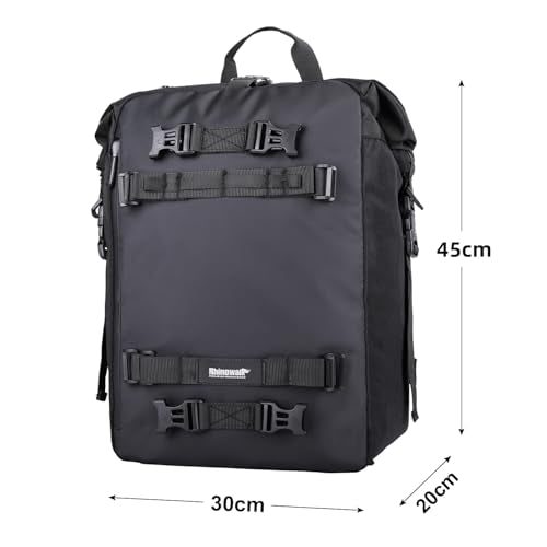 Waterproof Motorcycle Tail Bag 30L Motorbike Rear Rack Storage Bag Saddle Pannier for Touring Adventure Commuting Black - size: 30L