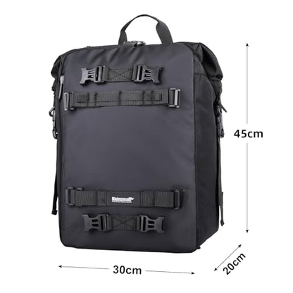 Waterproof Motorcycle Tail Bag 30L Motorbike Rear Rack Storage Bag Saddle Pannier for Touring Adventure Commuting Black - size: 30L