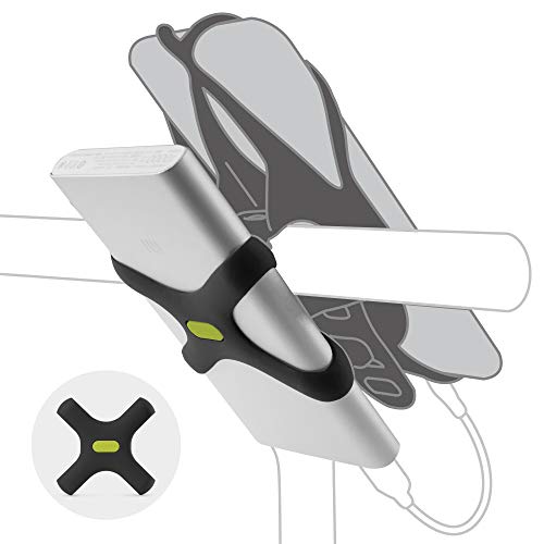 BONE Power Strap, Bicycle Power Bank Mount for Bike Tie Series, Scratch-Free Silicone Strap with Anti-Slip X-Shaped Design, Quick Setup Holder Compatible with Most Portable Chargers - style: Charger Mount
