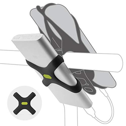 BONE Power Strap, Bicycle Power Bank Mount for Bike Tie Series, Scratch-Free Silicone Strap with Anti-Slip X-Shaped Design, Quick Setup Holder Compatible with Most Portable Chargers - style: Charger Mount