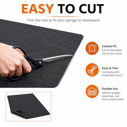 Extra Large Garage Floor Mat 8.8×22 FT – Heavy Duty Non‑Slip Waterproof Parking & Driveway Floor Mat, Reusable Garage Carpet Protection Rug for Garages, Driveways & Parking Lots