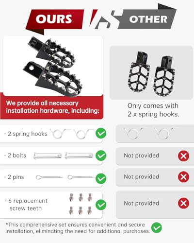 CNC Foot Pegs Alumiunm Dirt Bike Footpegs Compatible with CRF50 CRF70 XR50 XR70 XR110 CRF XR 50 70 M2R SDG DHZ KAYO Dirt Bike Pit Bikes (Black, CRF50/70 XR50/70/110 TaoTao) - color: Black, size: CRF50/70, XR50/70/110, TaoTao