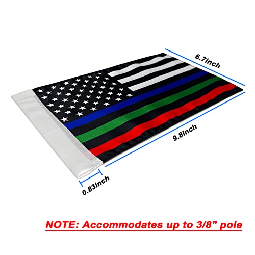 Motorcycle Flag,Thin Blue Red Green Line American Flag,Double Sided Double Stitched Motorcycle Flag 7x10 - color: blue/green