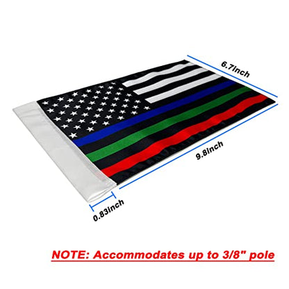 Motorcycle Flag,Thin Blue Red Green Line American Flag,Double Sided Double Stitched Motorcycle Flag 7x10 - color: blue/green