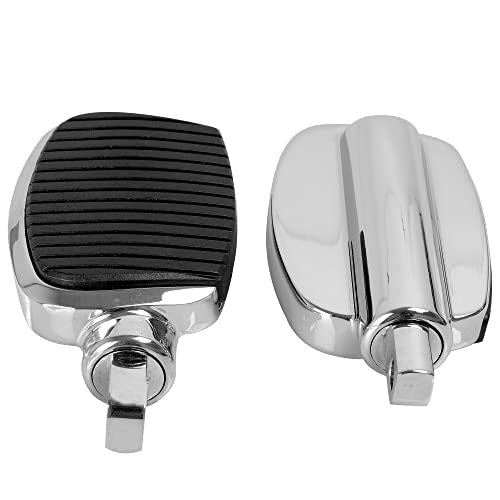 Motorcycle Passenger Mini Board Floorboards Footpegs Pedals Footrests Highway Pegs with Anti-Slip Rubber Universal for Harley Davidson Dyna Touring Honda Suzuki Yamaha Triumph (Chrome) - color: Chrome