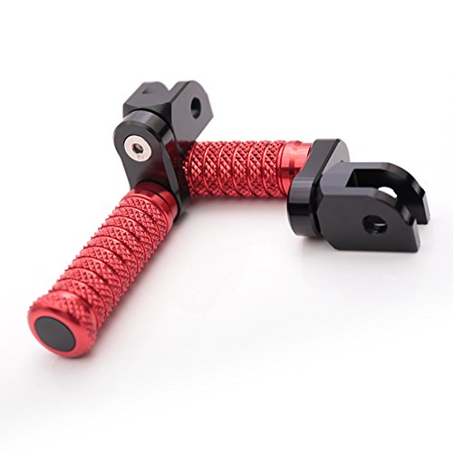 MC MOTOPARTS POLE Red CNC 25mm Extension Riser Front Foot Pegs Compatible with YZF R3 2015-2017 - color: Red, size: 25 mm Extension
