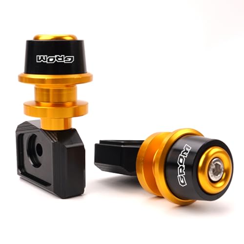 Compatible with Grom 125 2024 2025 MSX125 MSX 125 2013-2021 2022 2023 Grom Accessories CNC Motorcycle Swingarm Spools Sliders Rear Wheel Axle Stand Screws Adapter (Gold) - color: Gold