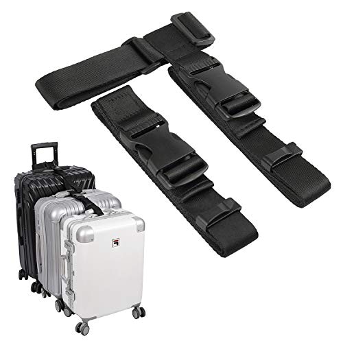 Vigorport Luggage Connector, Straps for Suitcase, Add A Bag Adjustable Attachment Accessories 1.25" Endless for Connect Your 3 Luggage Together-2 Pack - size: 1.25''W Large