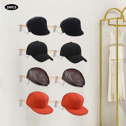 24PCS Helmet Holder Rack, Wall Mount Helmts Stand, Round Hat Racks, Hat Hanger Gridwall Hooks, Slat Panels Cap Rack for Jacket, Motorcycle Accessories (Silvery) - color: Silvery