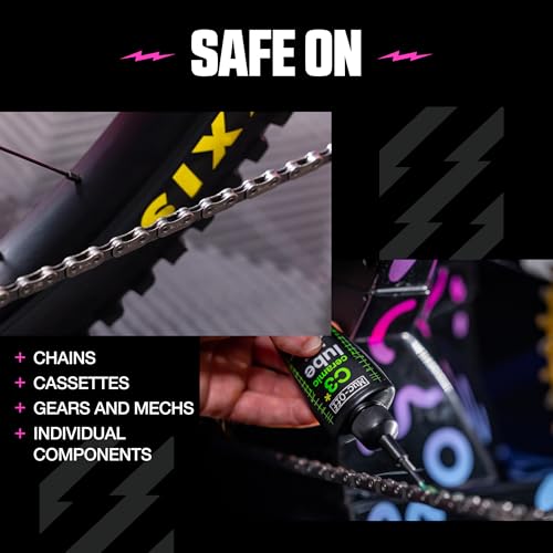 Muc-Off C3 Ceramic Dry Chain Lube, 50 Milliliters - Premium Bike Chain Lubricant with UV Tracer Dye - Formulated for Dry and Dusty Weather Conditions, Green - size: 50ml