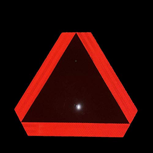 Slow Moving Vehicle Sign, Farm Triangle Safety Sign, Aluminum 14"x16" Engineering Grade Reflective for Golf Cart - style: 1-Pack Aluminum