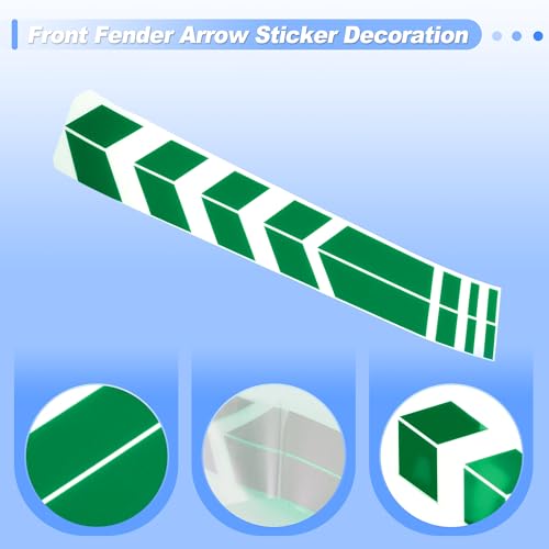 Front Fender Arrow Sticker Decoration Motorcycle Warning Reflective Tape Waterproof Pet Reflective Material Green 1 Pcs 34 cm x 5.5 cm