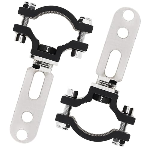 Windance 2pcs Light Bar Mounting Bracket 18.5-27mm/0.72-1.06 inch Aluminum Auxiliary Spotlight Tube Clamp Holder for Motorcycle Scooter Pit Bike ATV UTV Front Fork Bumper Roll Bar Roof Rack (Silver) - color: Silver