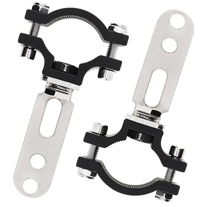 Windance 2pcs Light Bar Mounting Bracket 18.5-27mm/0.72-1.06 inch Aluminum Auxiliary Spotlight Tube Clamp Holder for Motorcycle Scooter Pit Bike ATV UTV Front Fork Bumper Roll Bar Roof Rack (Silver) - color: Silver
