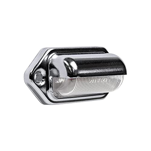 TRUE MODS 1pc Trailer LED License Plate Light [DOT FMVSS 108] [SAE L] [Chrome-Finish] [Surface Mount] [Waterproof] [12V DC] Courtesy Step License Plate Tag Lights for UTV ATV Trailer Truck RV Boat - color: Chrome, size: 1 Pack