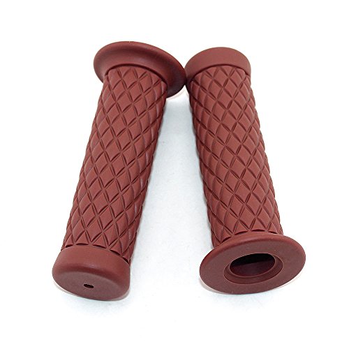 Motorcycle Grips Non Slip Rubber Bar End Thruster Grip 7/8" 22mm 24mm Motorcycle Comfort Hand Handlebar Grip Thruster Grip - color: Brown, size: Bar End-7/8"&1"(22mm&24mm)