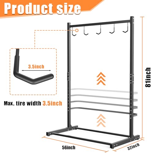 TORACK Garage Freestanding Hanging Bike Stand with Wheels, Heavy Duty Rolling 5 Bikes Vertical Bike Storage Stand Floor Bike Storage Rack(for 5 Bikes) - style: Bike stand for 5 bikes