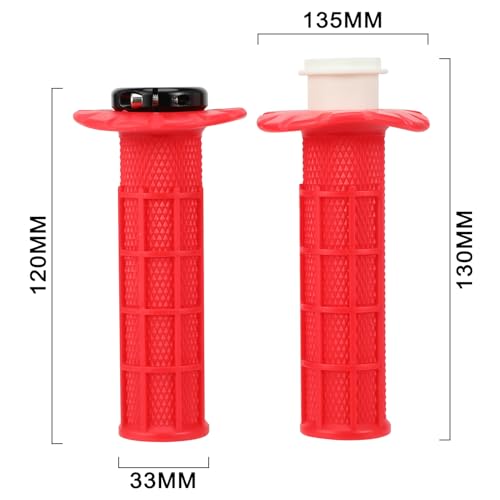 Motorcycle Lock-on Grips 7/8”Handlebar Handle Universal for CRF250F CRF250L CRF250R CRF450R CRF150R TRX400EX CRF300 L Rally CRF230F CR250 Dirt Pit Bike ATV Red - color: red