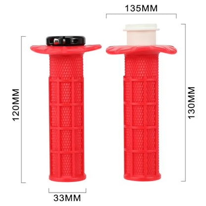 Motorcycle Lock-on Grips 7/8”Handlebar Handle Universal for CRF250F CRF250L CRF250R CRF450R CRF150R TRX400EX CRF300 L Rally CRF230F CR250 Dirt Pit Bike ATV Red - color: red